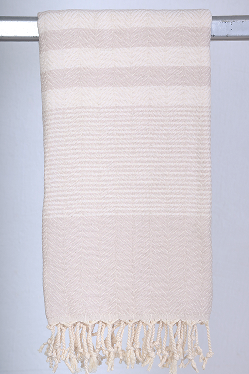 Beige Hamam Vinter Joanna plaid i størrelse 130 x 200 cm
