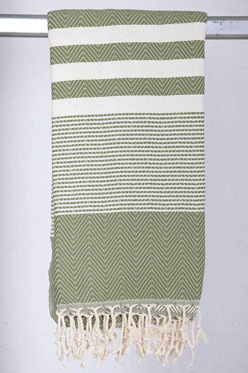 Gæstehåndklæde i oliven, Hamam Vinter Joanna, 50 x 100 cm