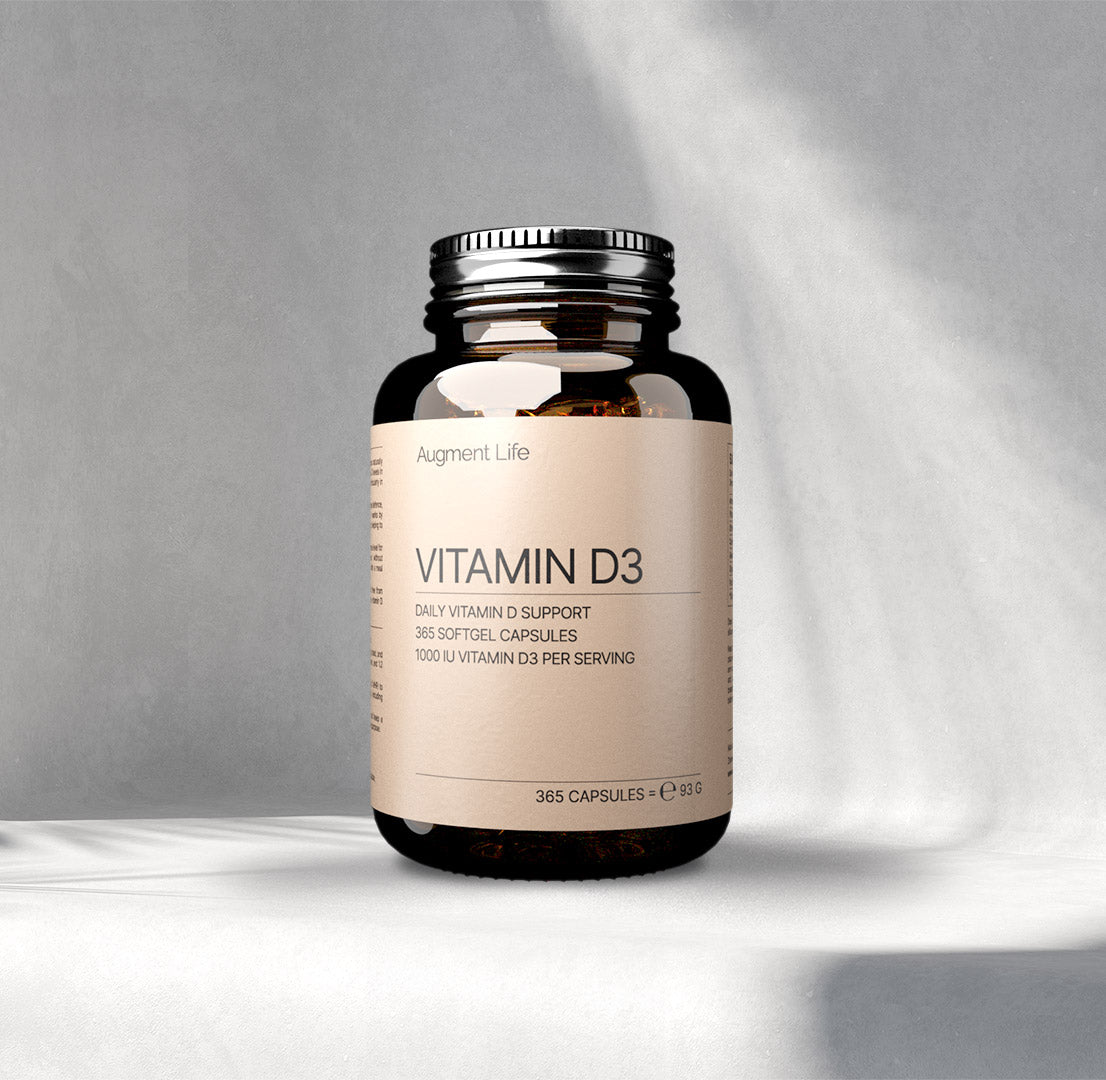 Augment Life Vitamin D3 1000 IU kosttilskud i pakke med 365 kapsler
