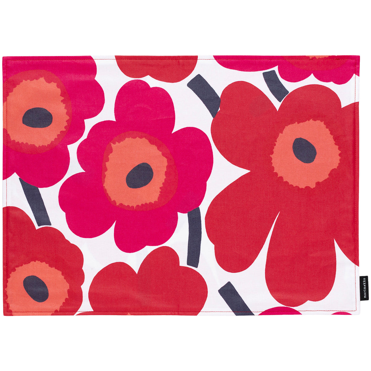 Marimekko Unikko dækkeserviet i rød og hvid med blomstermønster