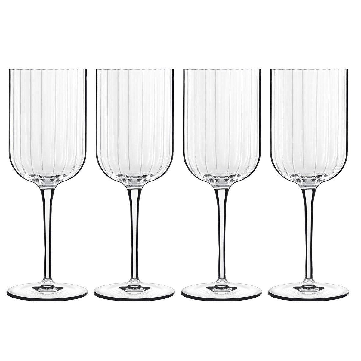 Luigi Bormioli Bach hvidvinsglas med fasetdesign, sæt med fire glas