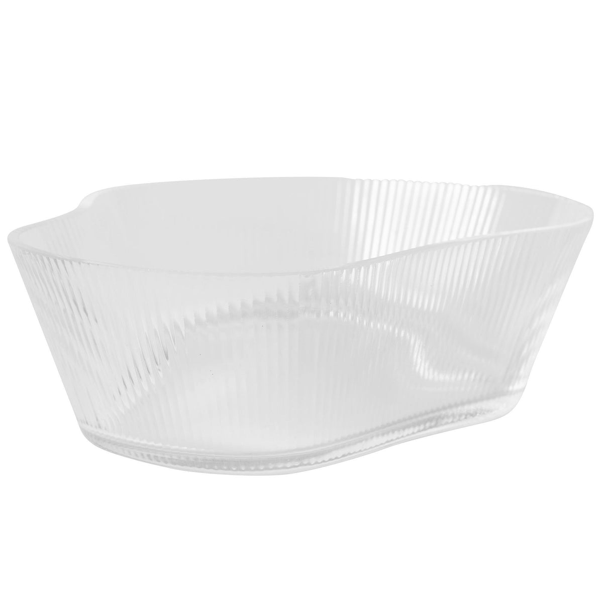 Muubs Ripe skål i klart ribbet glas, 17,5 cm