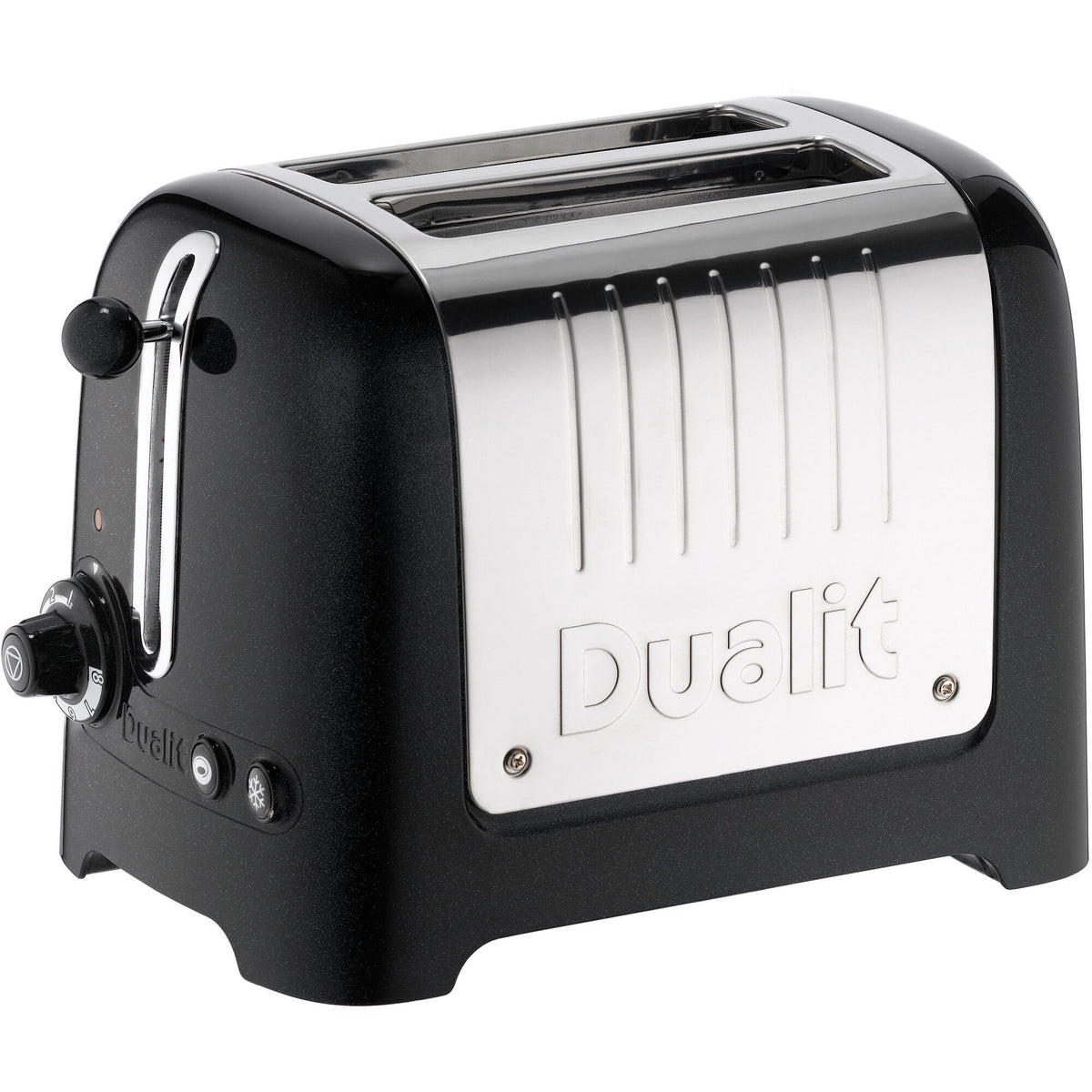 Sort Dualit Lite brødrister med to slots og retrodesign