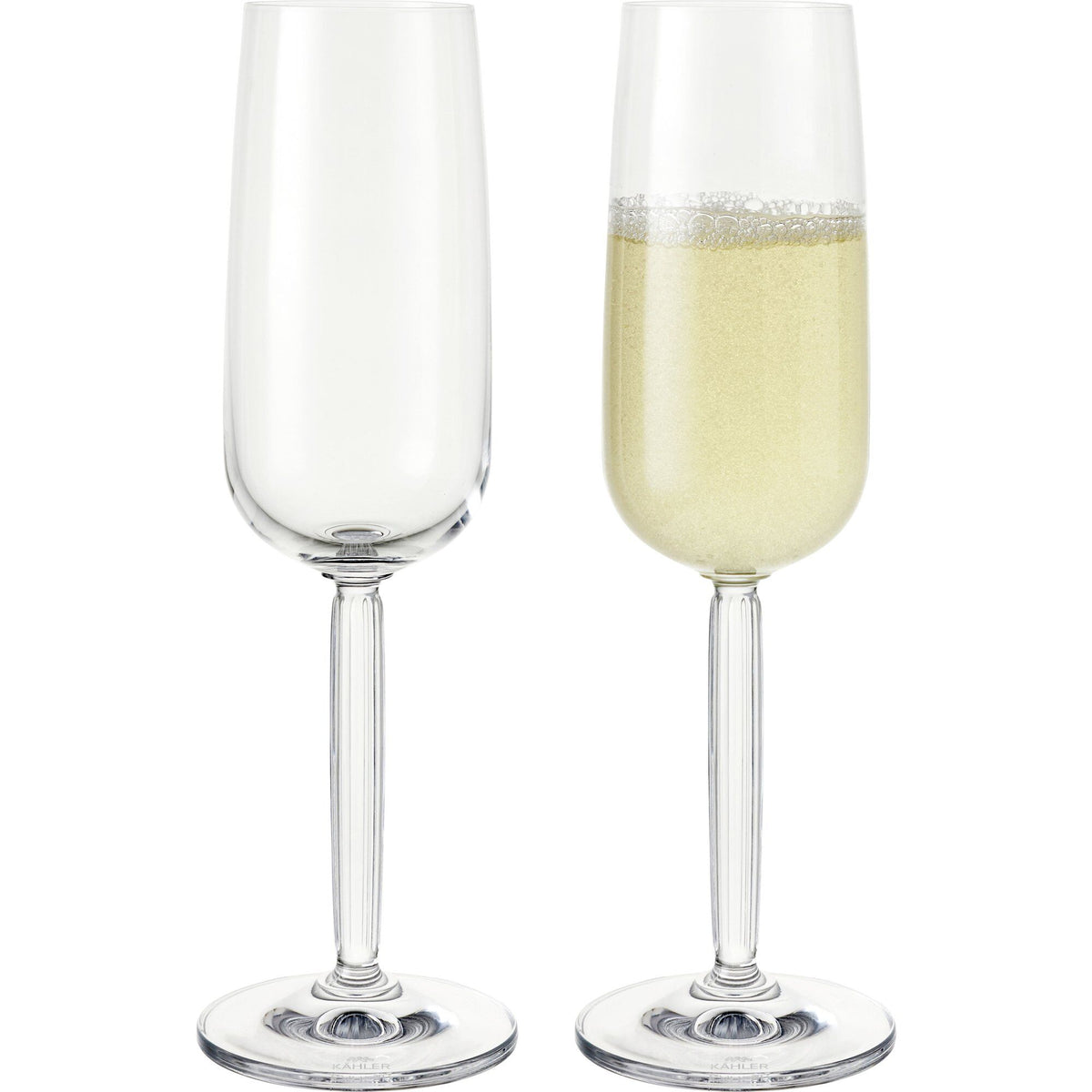 To klare Kähler Hammershøi champagneglas på 24 cl