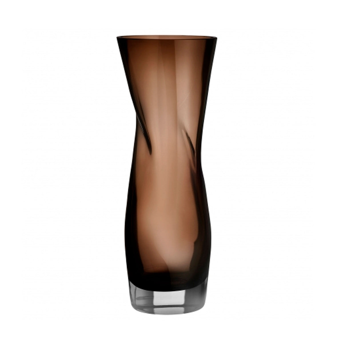 Orrefors Squeeze vase på 34 cm i røgfarvet glas med bølgende form