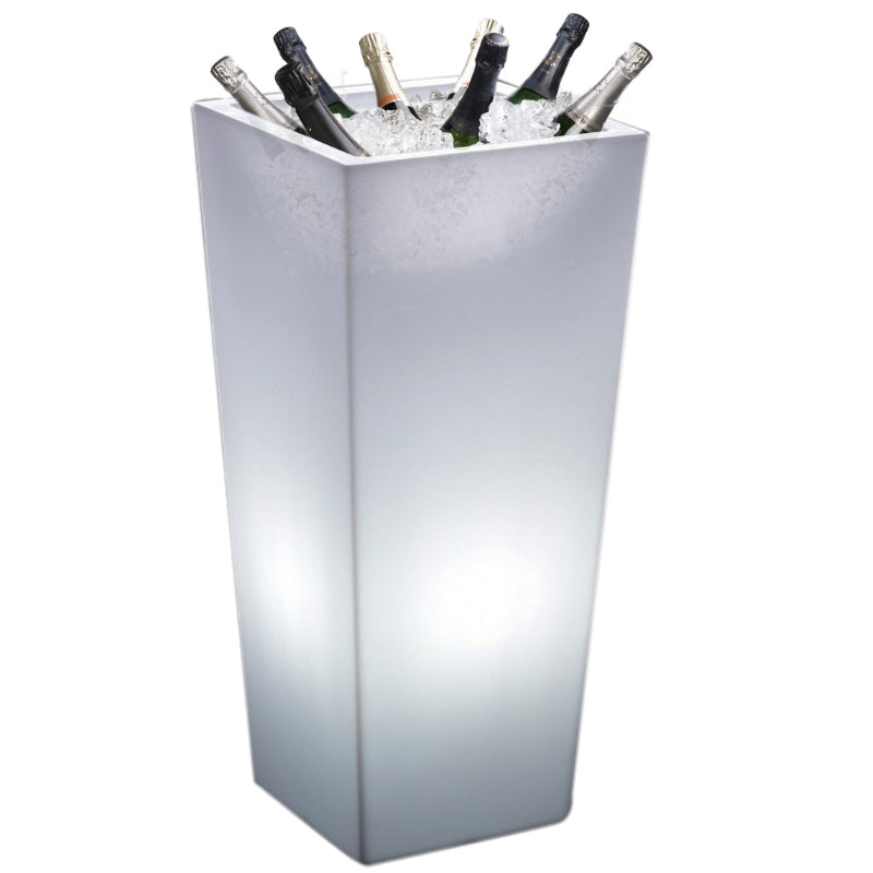 Firkantet Winebowl Totem vinkøler på 104 cm med LED-lys fra Barprofessional