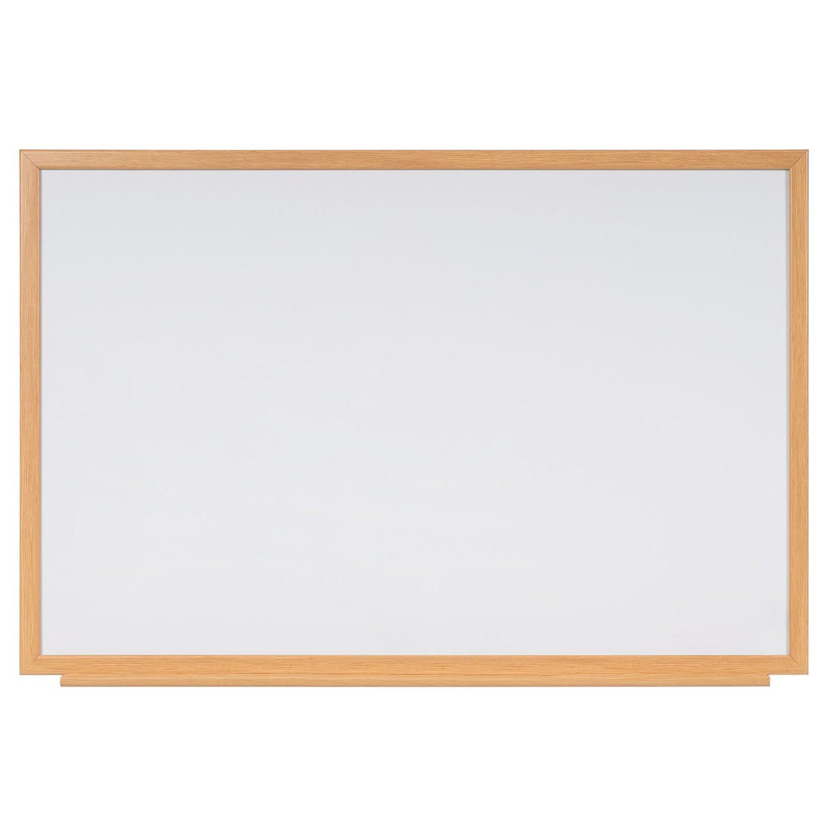 Hvidt whiteboard med MDF-ramme i egetræslook, 120 x 90 cm, fra Naga