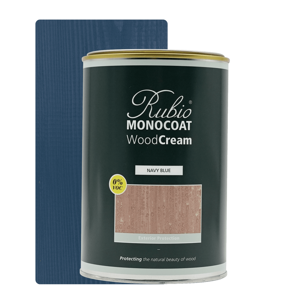 Rubio Monocoat WoodCream i farven Navy Blue, voksbaseret creme i 1 L til udendørs træ