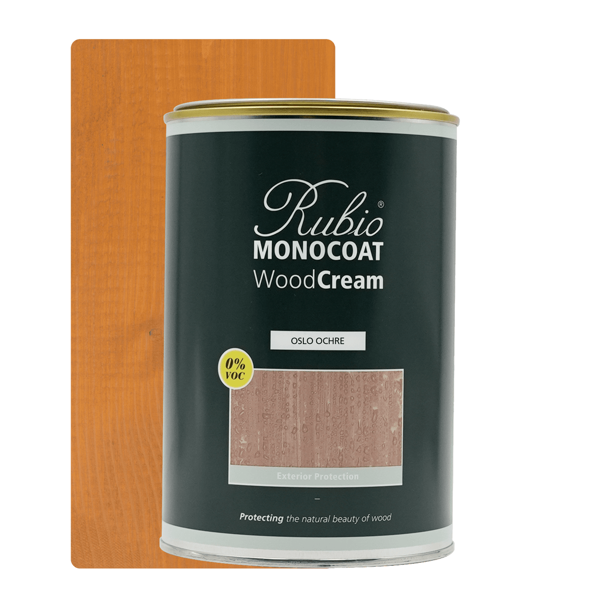 Rubio Monocoat WoodCream i farven Oslo Ochre, voksbaseret creme i 1 L til udendørs træ