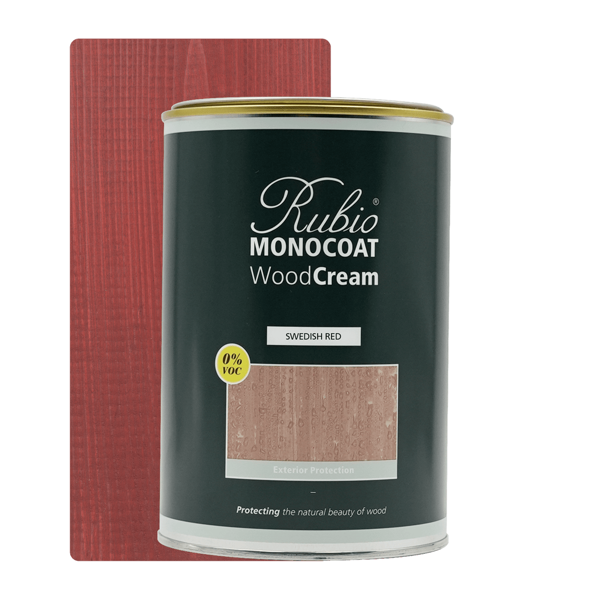Rubio Monocoat WoodCream i farven Swedish Red, 1 L voksbaseret creme til udendørs træ