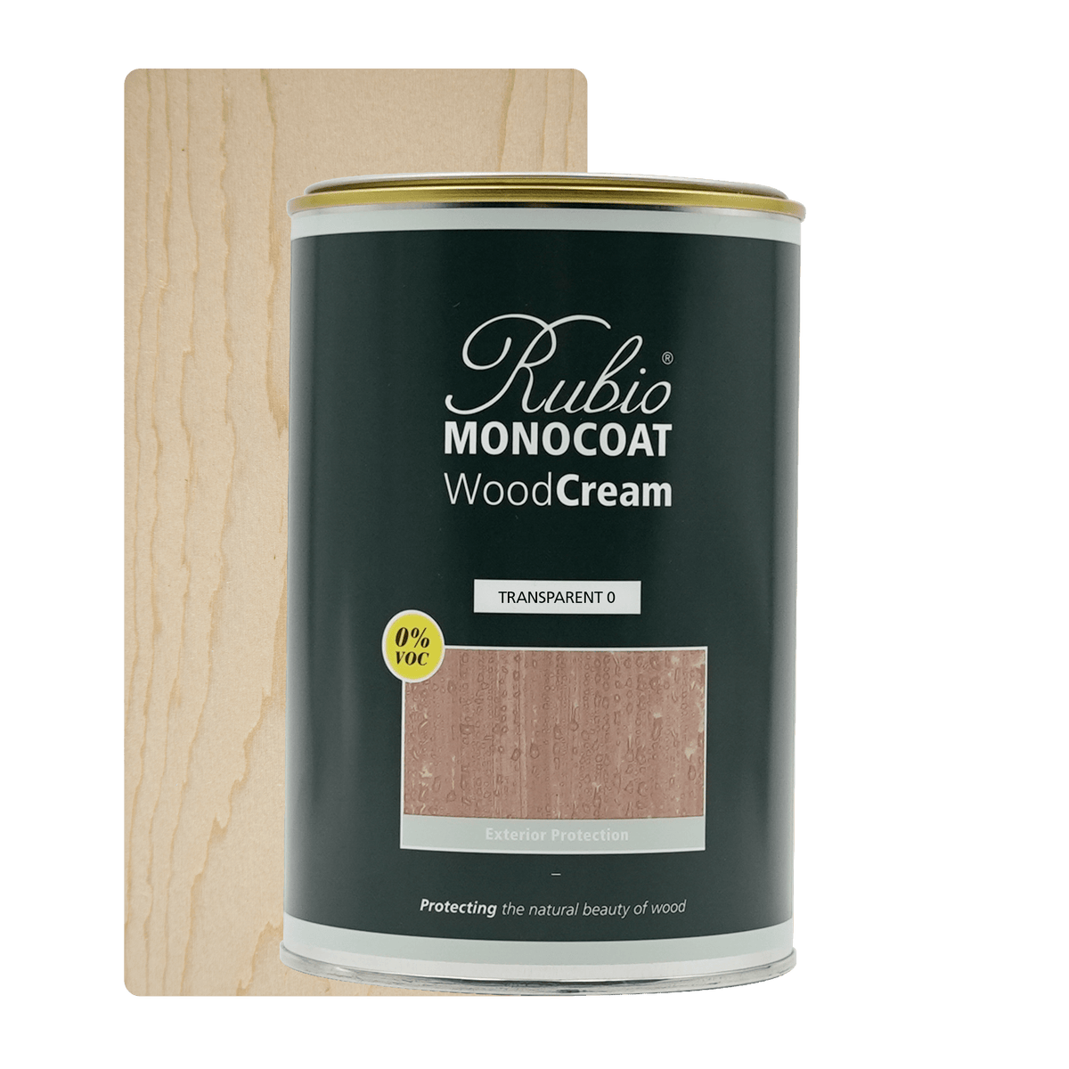 Rubio Monocoat WoodCream i Transparent #0, 1 L voksbaseret creme til lodret træ udendørs