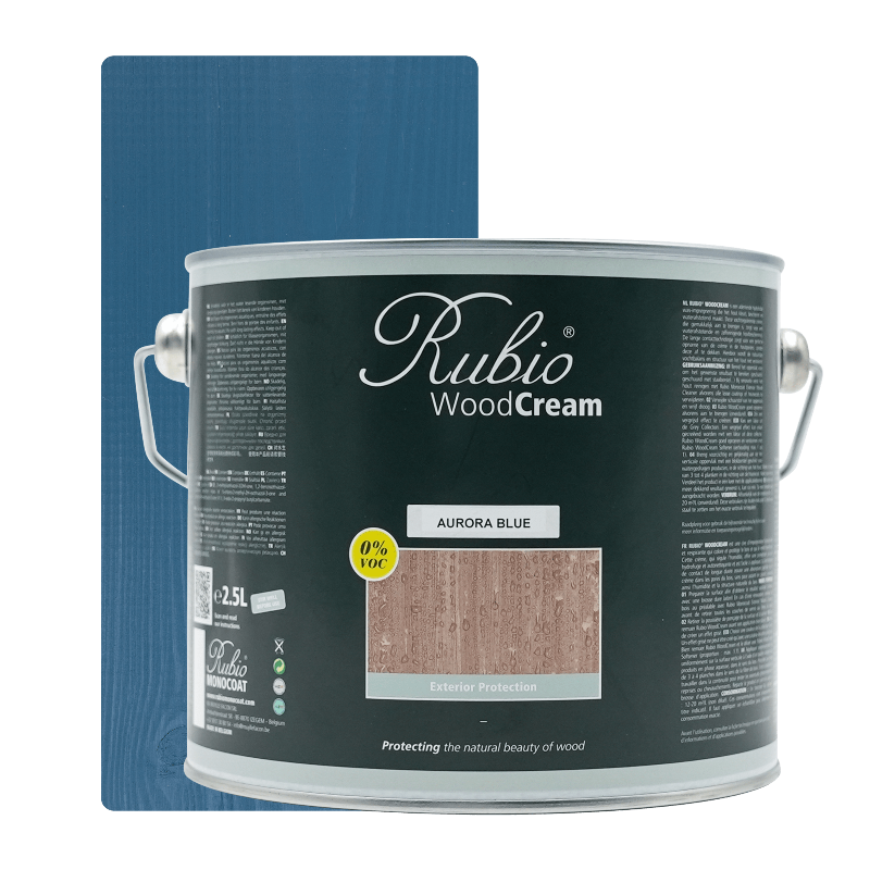 Rubio Monocoat WoodCream voksbaseret creme i farven Aurora Blue, 2,5 L