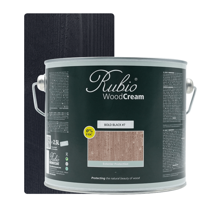 Rubio Monocoat WoodCream Bold Black #7 voksbaseret creme i 2.5 L