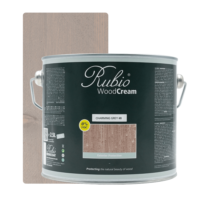 Rubio Monocoat WoodCream Charming Grey #8 voksbaseret creme i 2.5 L