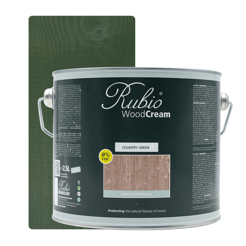 Rubio Monocoat WoodCream voksbaseret creme i farven Country Green, 2,5 L