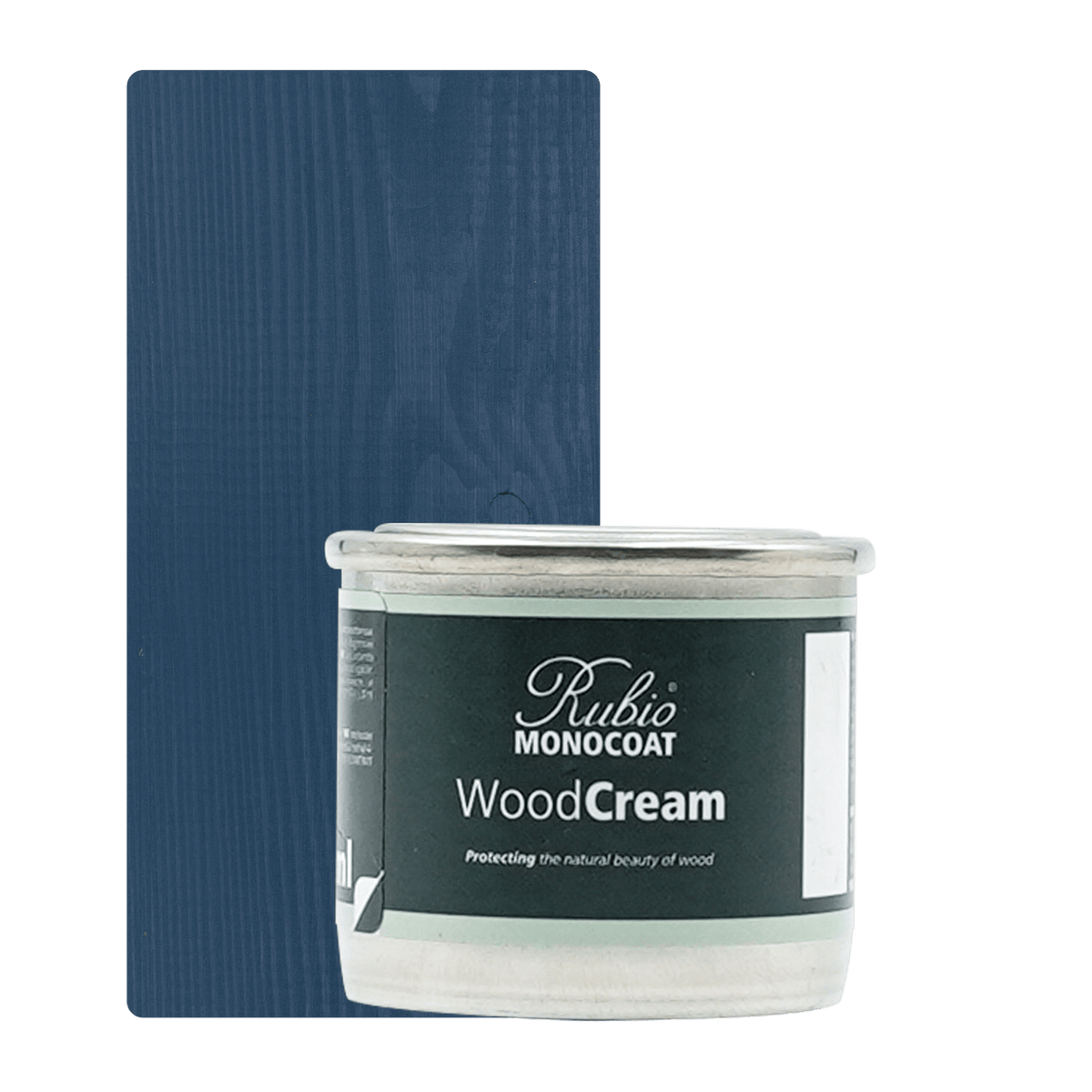 Rubio Monocoat WoodCream i farven Navy Blue, voksbaseret creme i 30 ml til udendørs træ