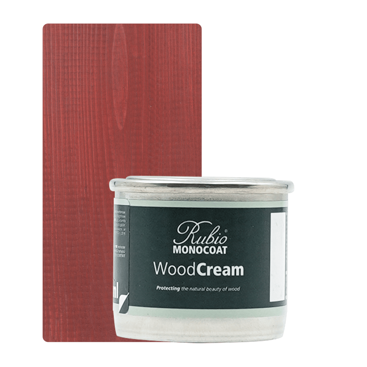 Rubio Monocoat WoodCream i farven Swedish Red, voksbaseret creme i 30 ml til udendørs træ