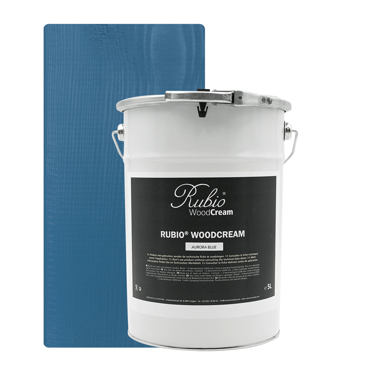 Rubio Monocoat WoodCream voksbaseret creme i farven Aurora Blue, 5 L