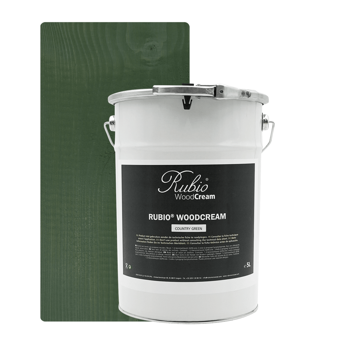Rubio Monocoat WoodCream voksbaseret creme i farven Country Green, 5 L
