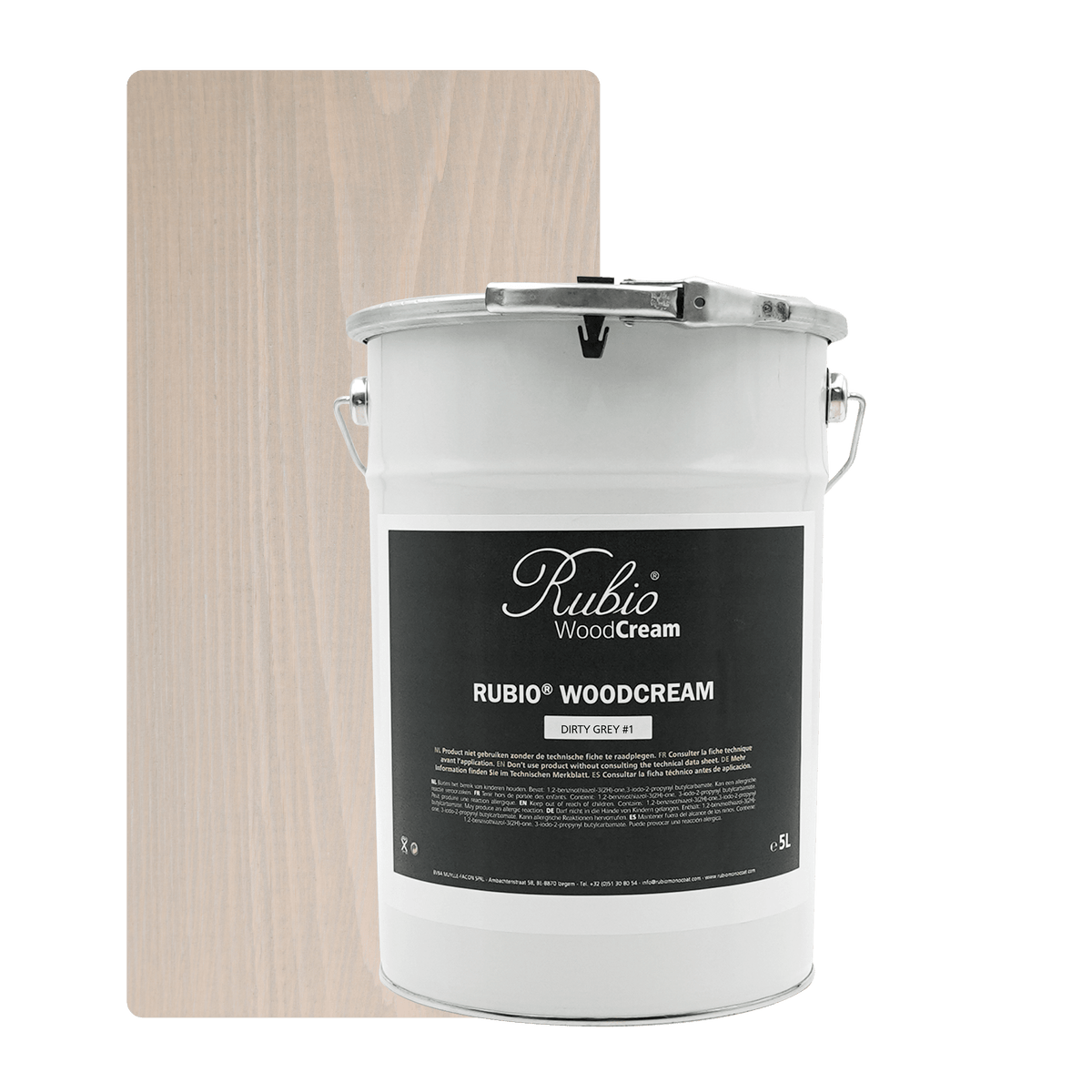 Rubio Monocoat WoodCream voksbaseret creme i farven Dirty Grey, 5 L
