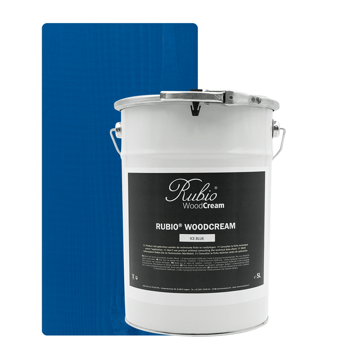 Rubio Monocoat WoodCream i farven Ice Blue, voksbaseret creme i 5 L til udendørs træ