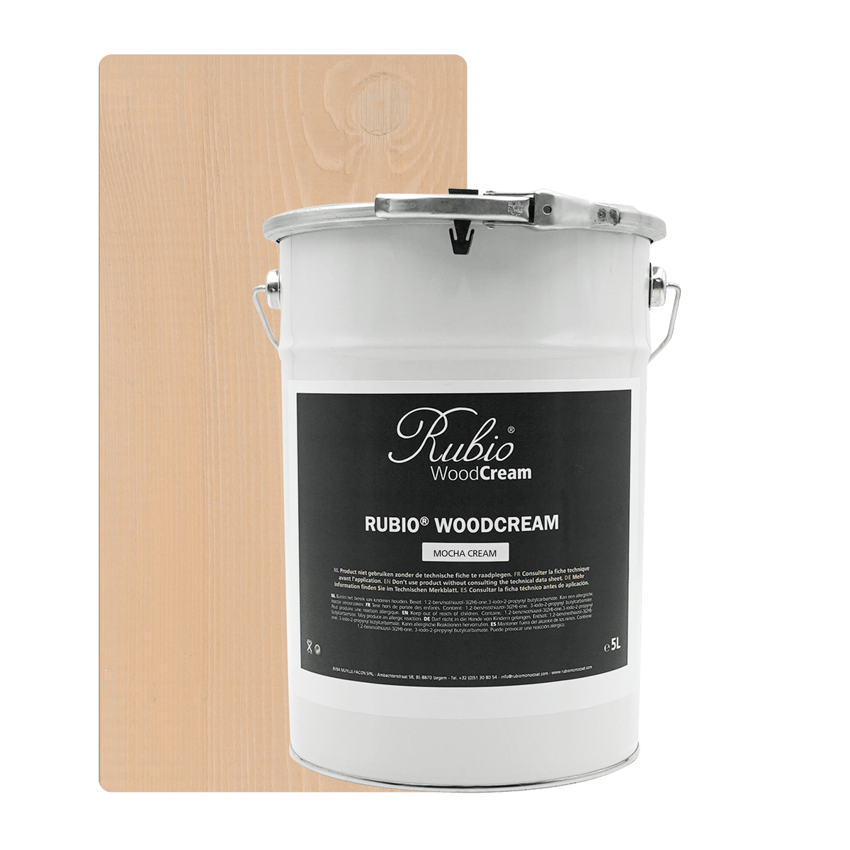 Rubio Monocoat WoodCream i farven Mocha Cream, 5 L, voksbaseret creme til udendørs træ