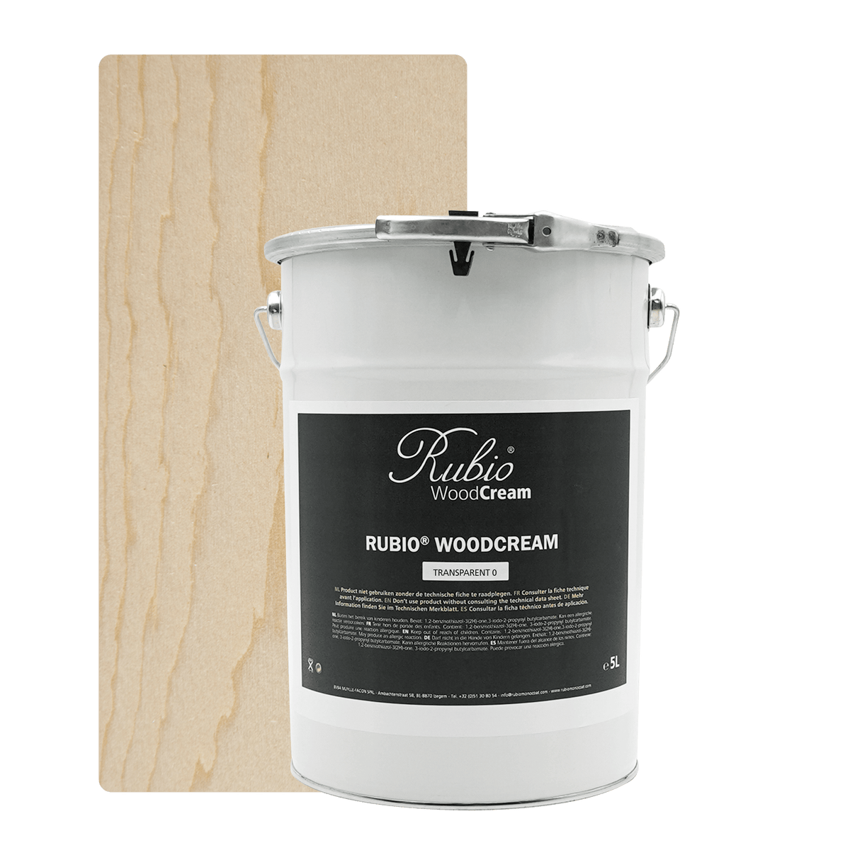 Rubio Monocoat WoodCream Transparent #0 i 5 L, voksbaseret creme til lodret træ udendørs