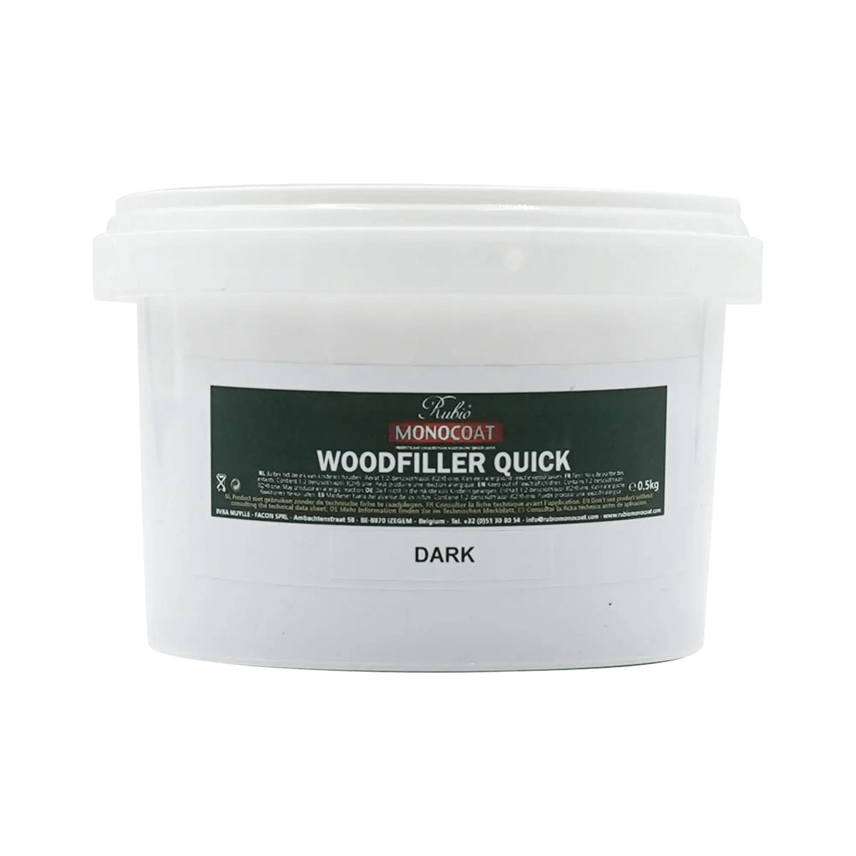 Rubio Monocoat Woodfiller Quick hurtighærdende spartelmasse i nuancen Dark, 0,5 kg