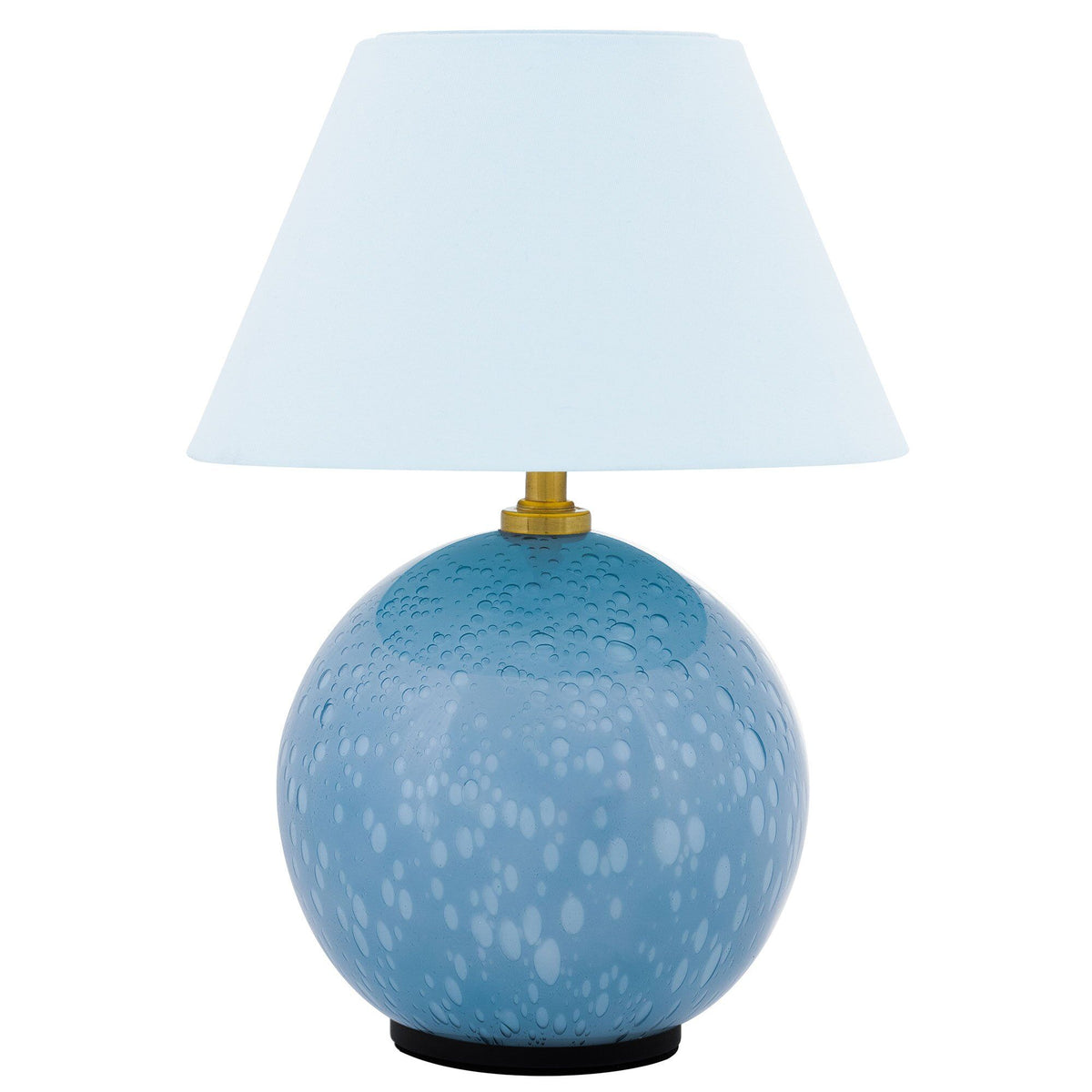 Dueblå Iris bærbar bordlampe fra Globen Lighting