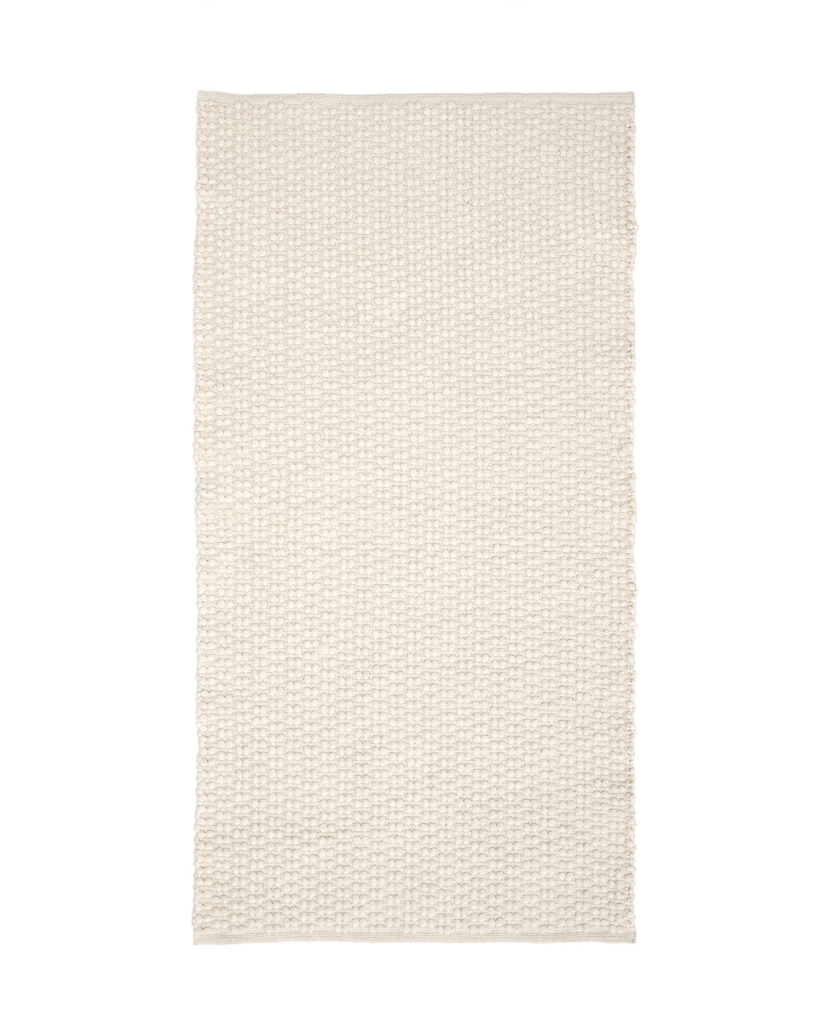 Kave Home Mascarell rektangulært gulvtæppe i hvid bomuld og polyester, 70x140 cm