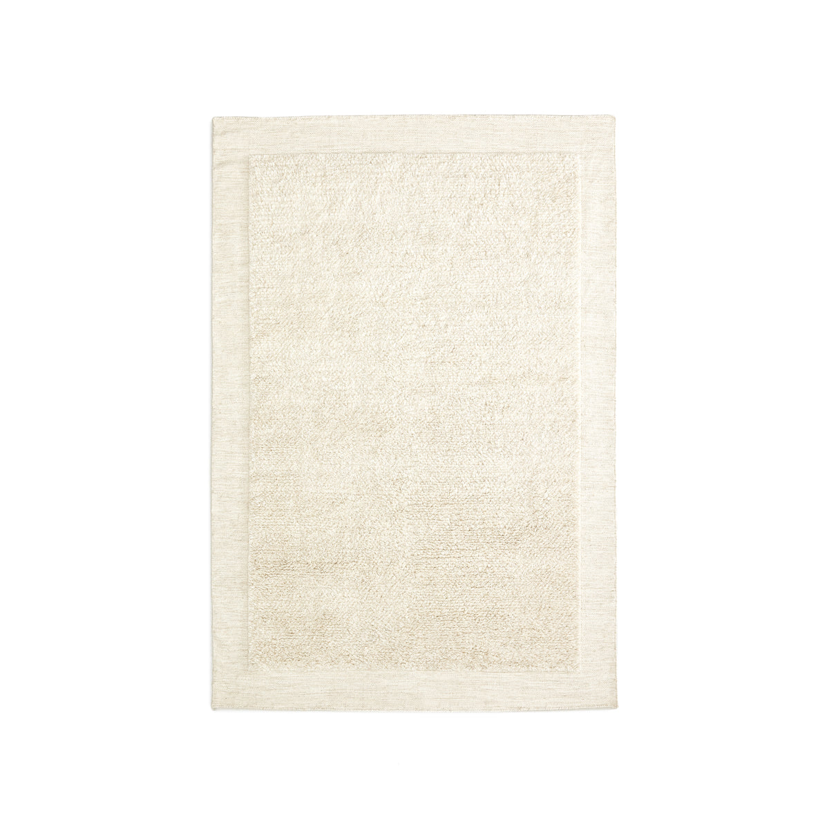 Kave Home Marely rektangulært gulvtæppe i hvid uld, 160x230 cm
