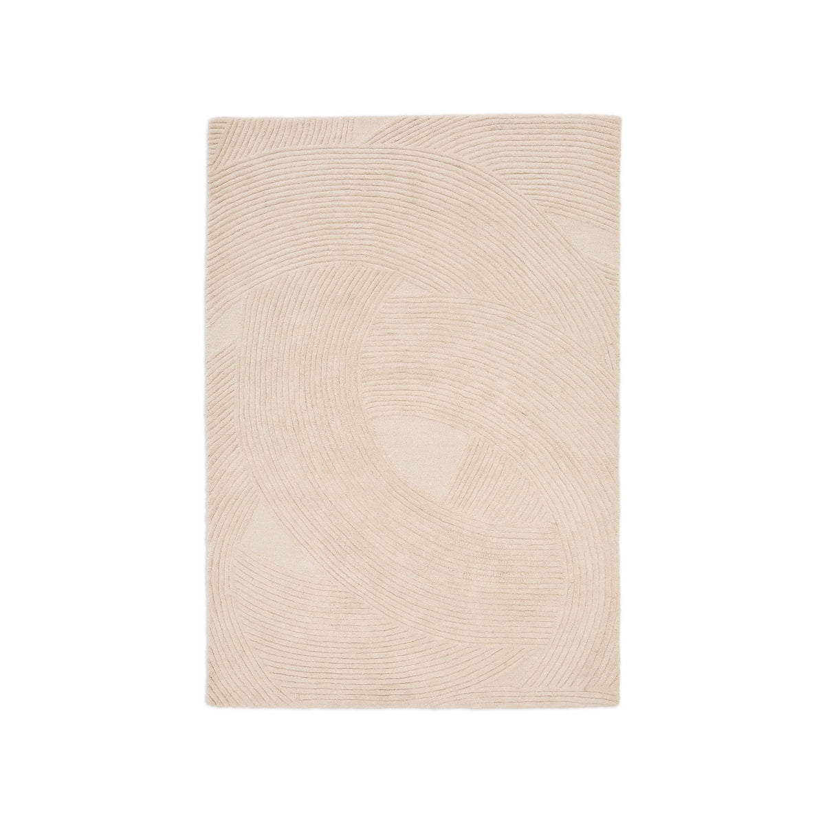 Kave Home Domm rektangulært gulvtæppe i beige uld, 160x230 cm
