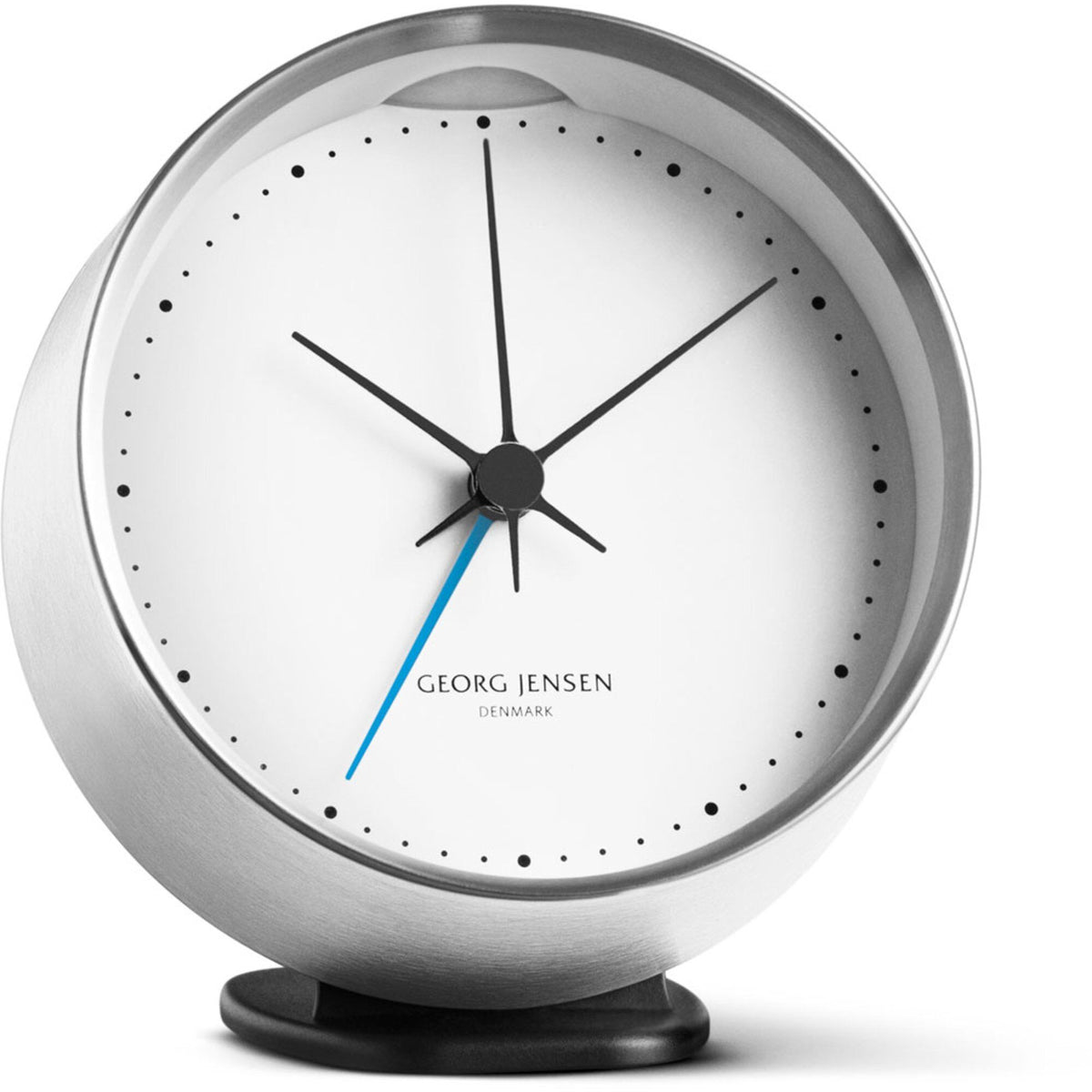 Georg Jensen vækkeur designet af Henning Koppel, 10 cm i diameter