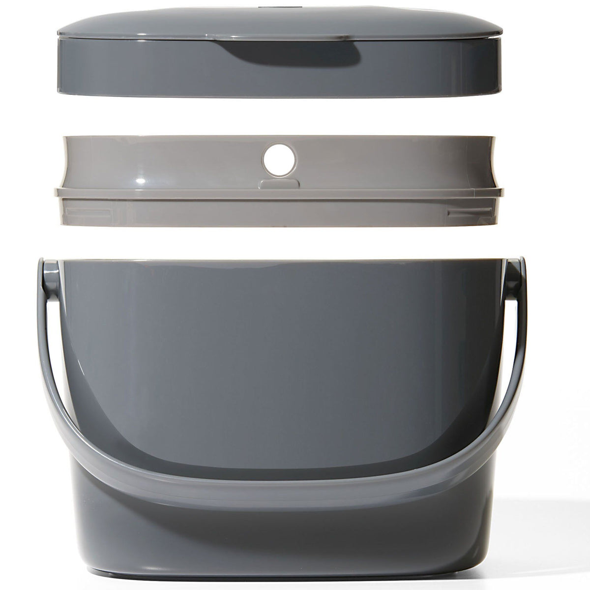 Oxo Easy-Clean kompostbeholder på 6,6 liter i farven charcoal til køkkenet