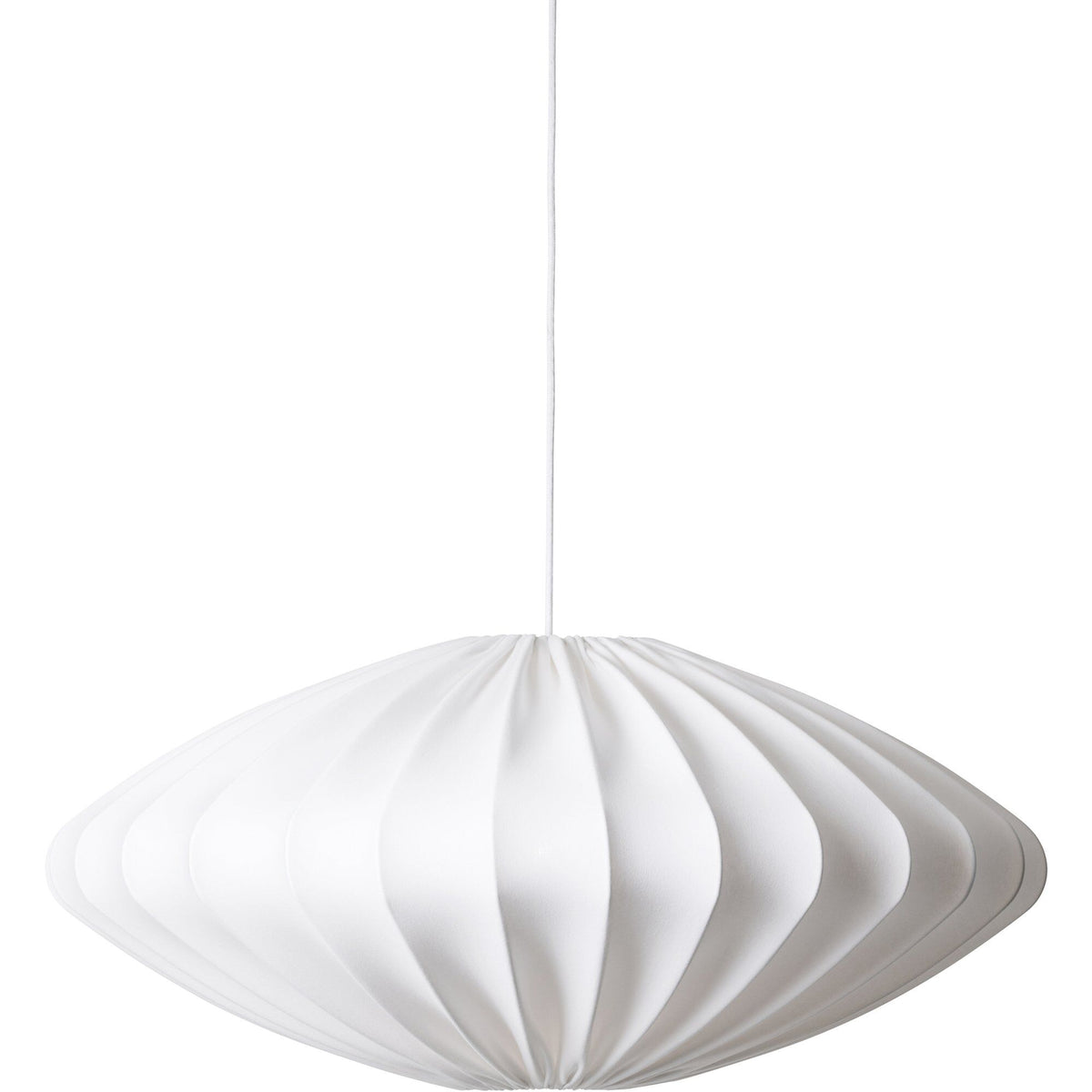 Hvid Ellipse loftslampe på 80 cm fra Watt & Veke hængende i tynd ledning