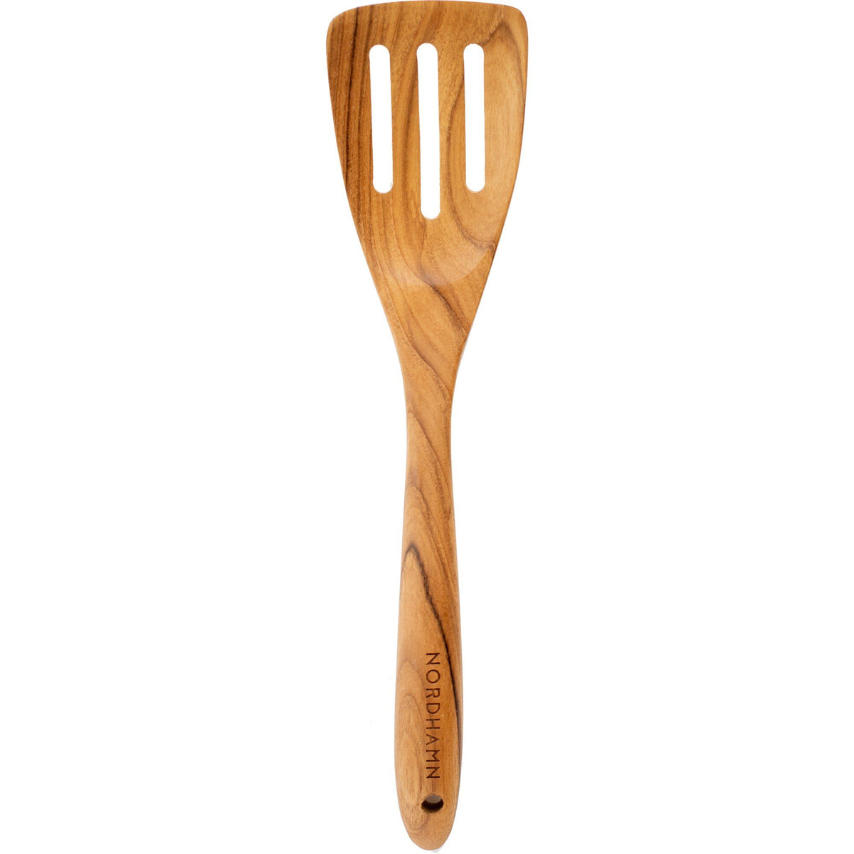 Perforeret paletkniv i naturolieret teak fra Nordhamn, 30,7 cm