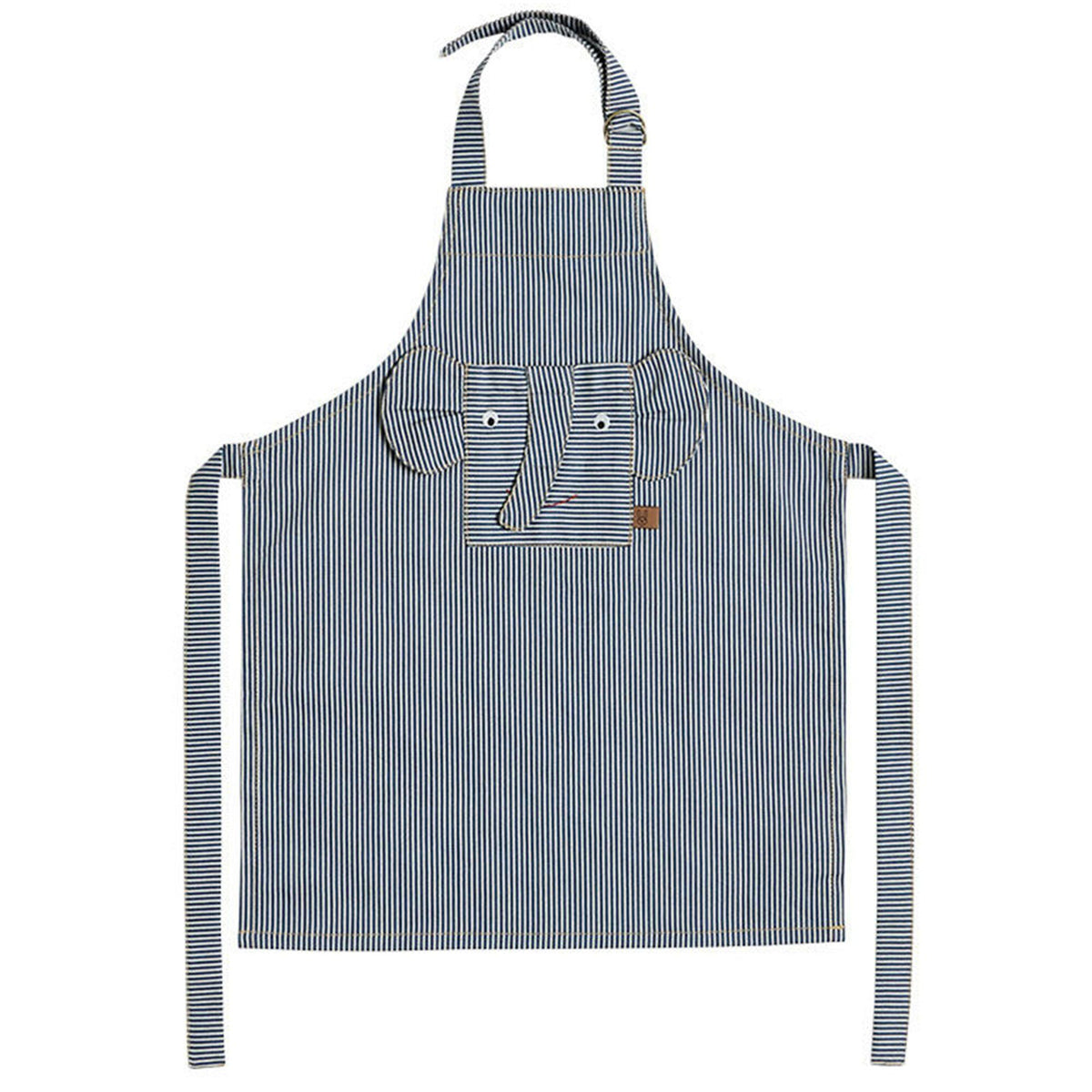 Oyoy Mini Elephant børneforklæde i stribet denim