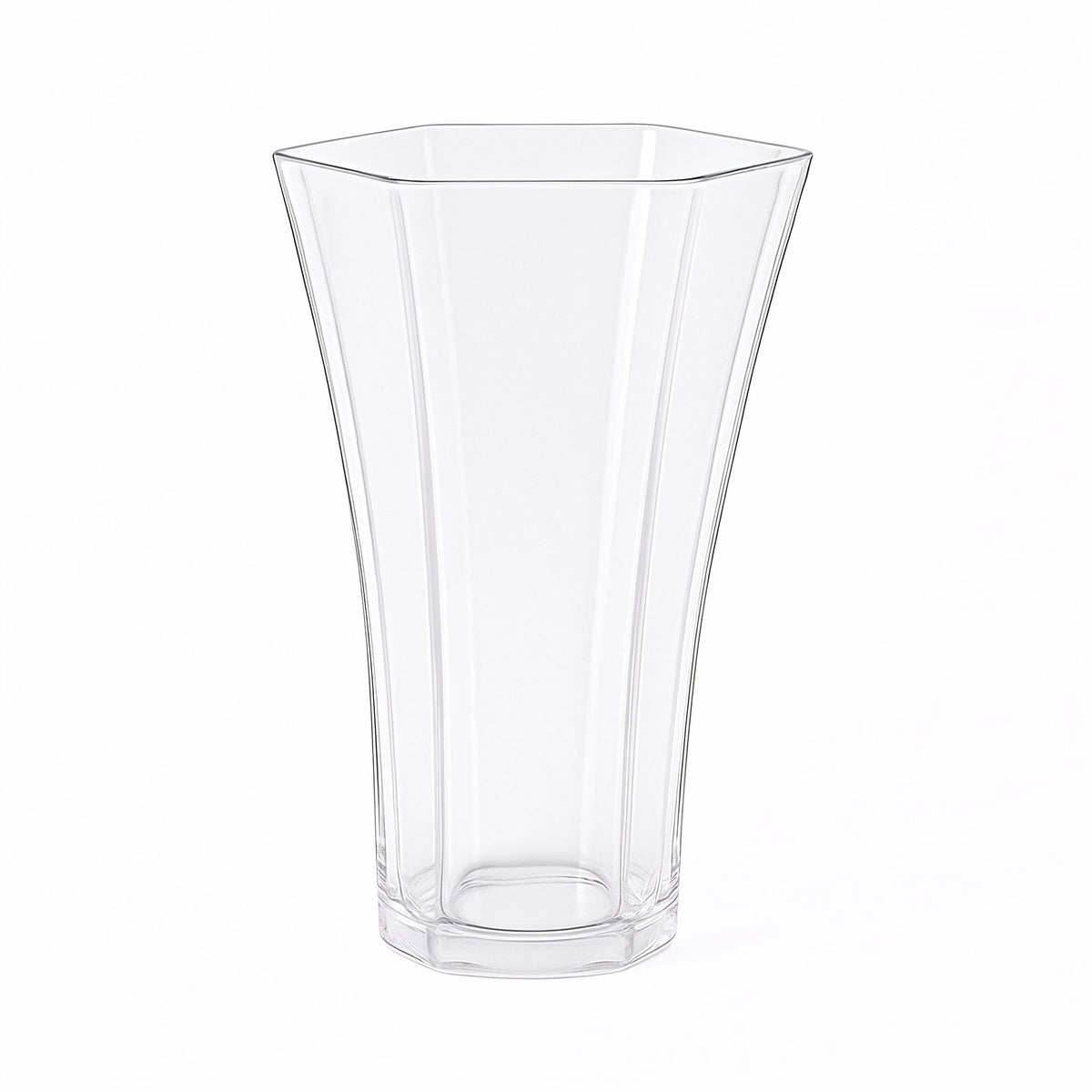 Cooee Design Liliané vase i klart glas med hexagonal grundform, 28 cm