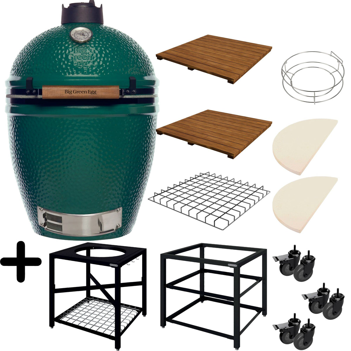 Big Green Egg kulgrill large i Frame pakke plus med stålramme
