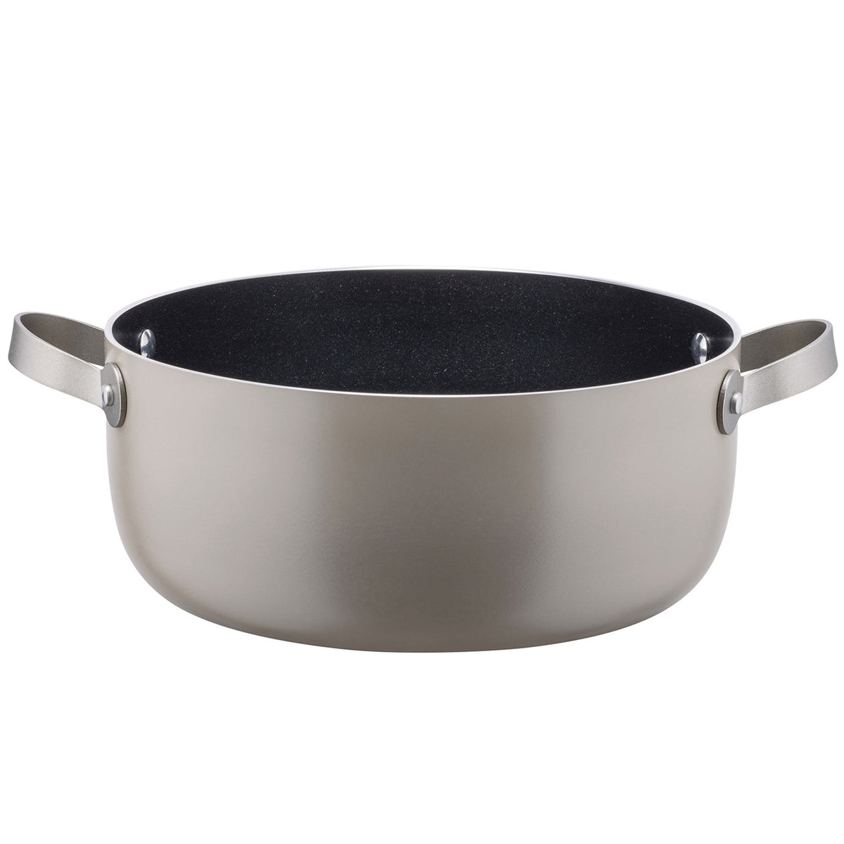 Grå Alessi Tama gryde på 4,2 liter med to håndtag og non-stick belægning