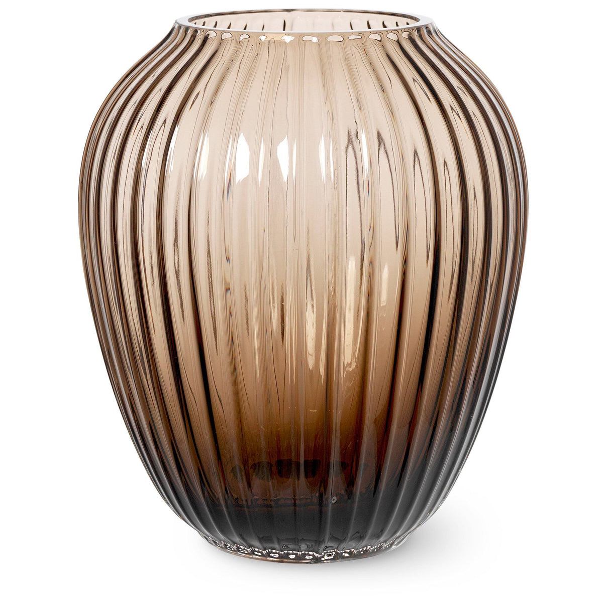Kähler Hammershøi vase i mundblæst glas, valnødfarvet, 18,5 cm