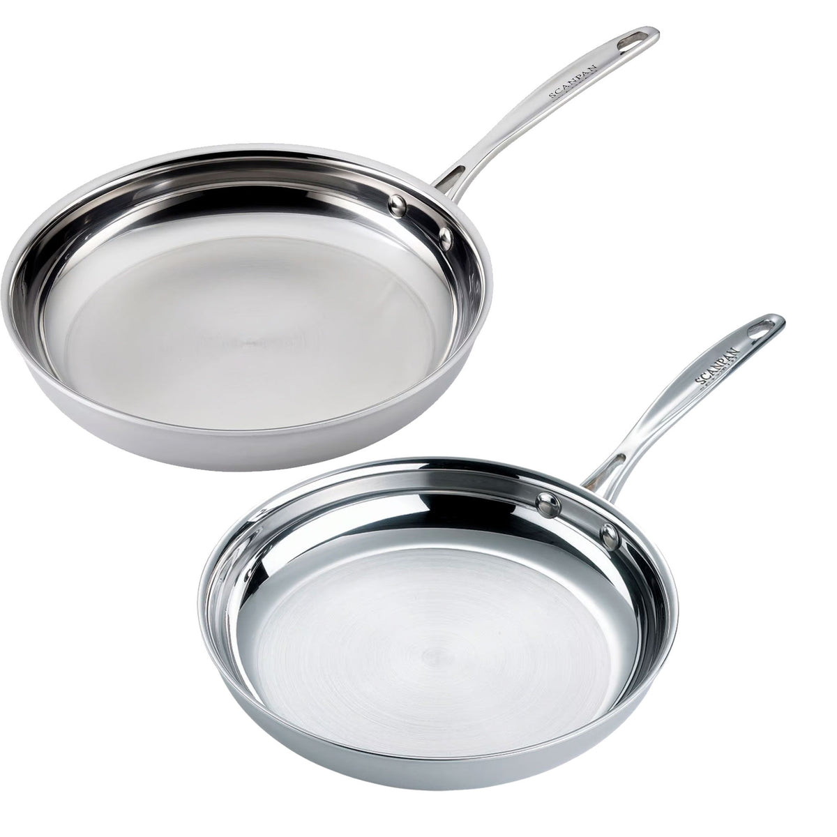 Scanpan Fusion 5 stegepandesæt med to stegepander på 24 og 28 cm i rustfrit stål