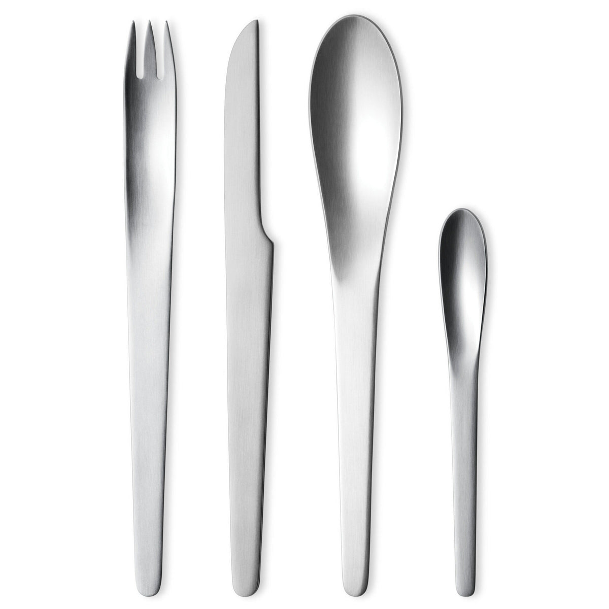 Georg Jensen bestiksæt i mat udførelse, 16 dele, designet af Arne Jacobsen