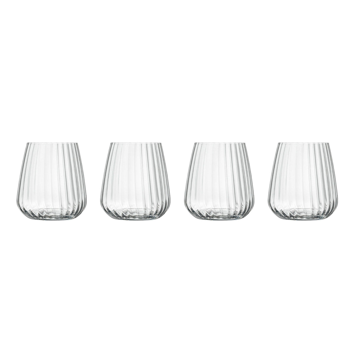 Luigi Bormioli Optica vandglas med plisseret design, sæt med 4 stk.