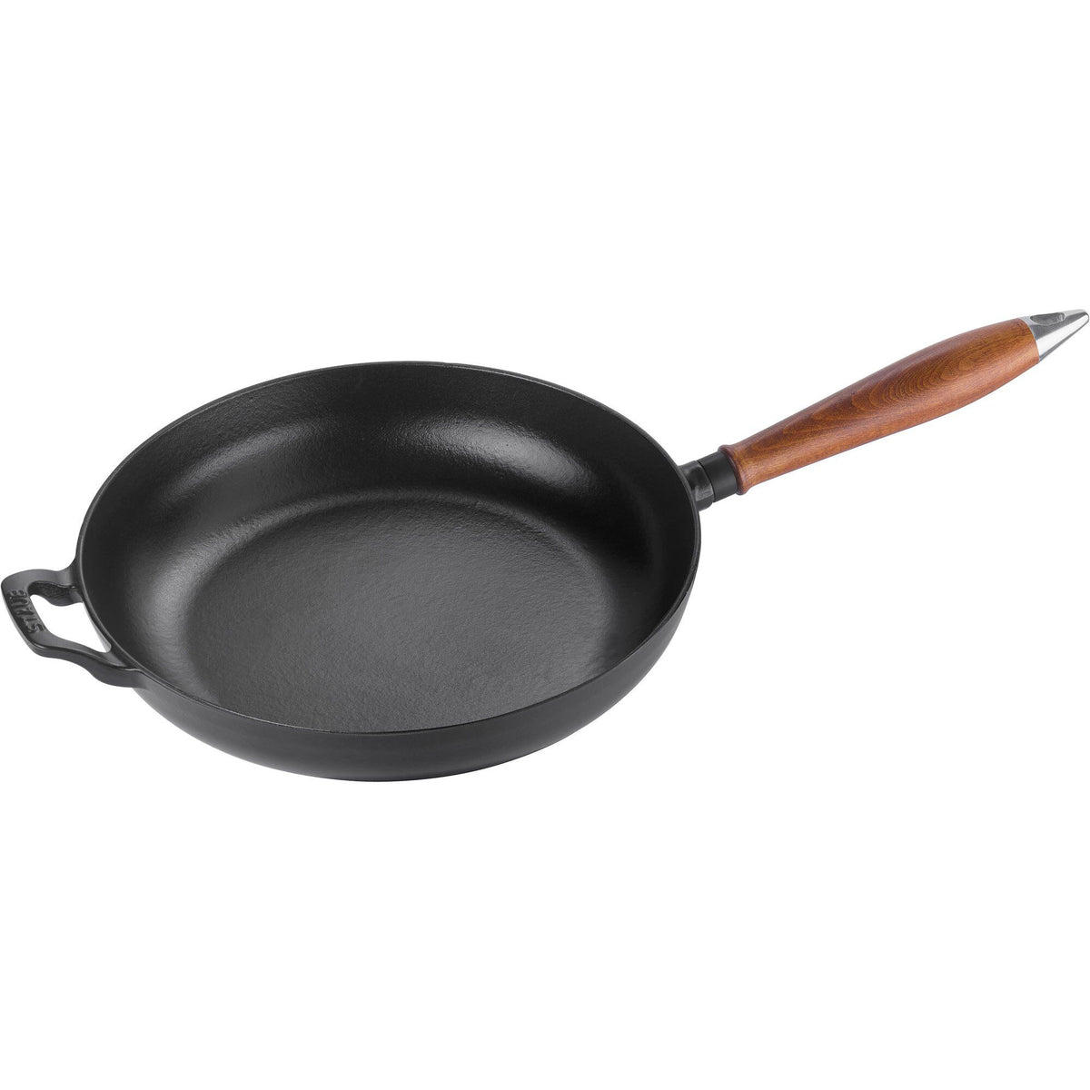 Staub Vintage stegepande i støbejern med træhåndtag, 28 cm
