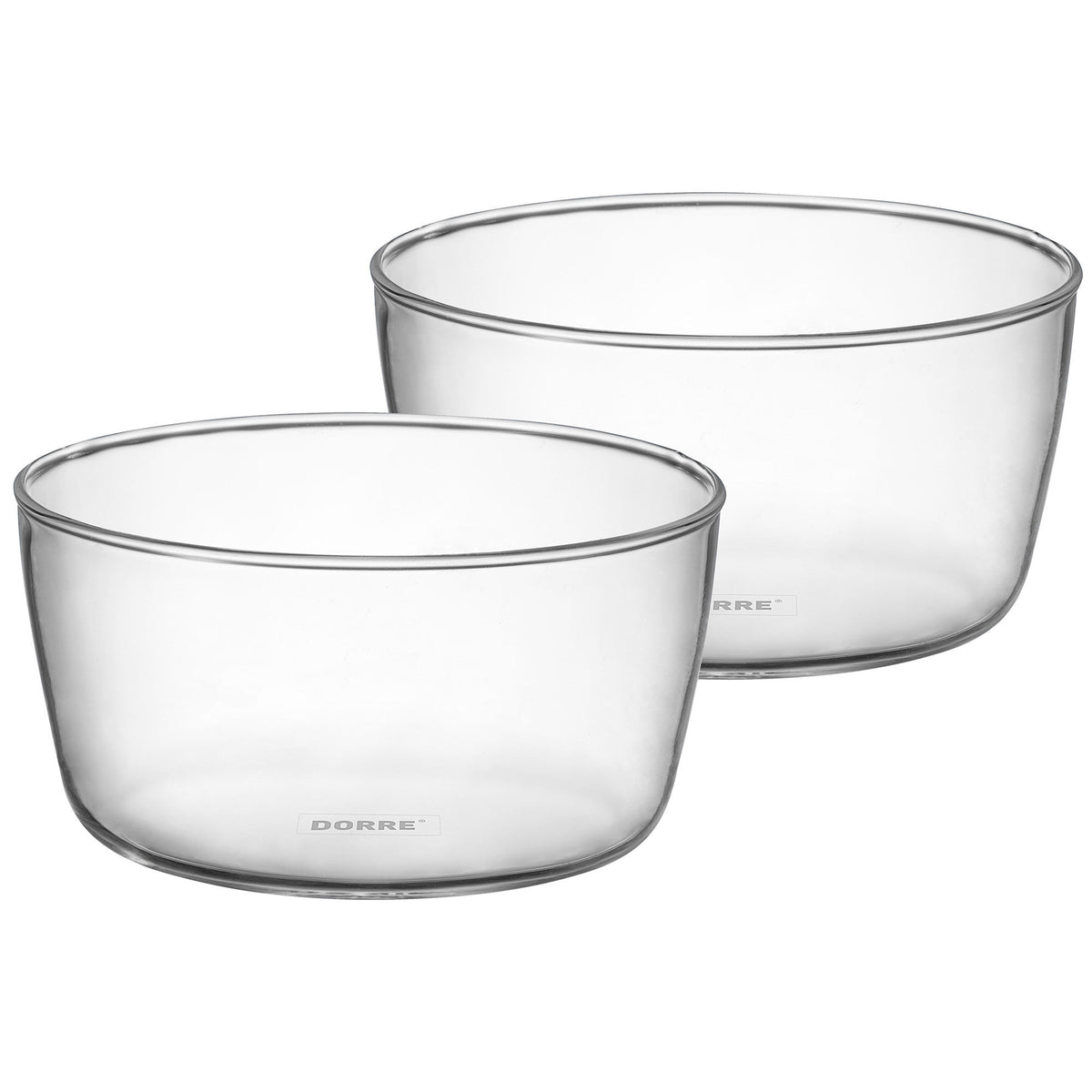 To små klare serveringsskåle i glas fra Dorre i serien Seria
