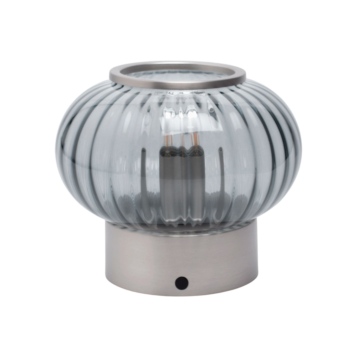 Portabel Edgeform Urc bordlampe i smoke, 19 cm, designet af Rune Krøjgaard