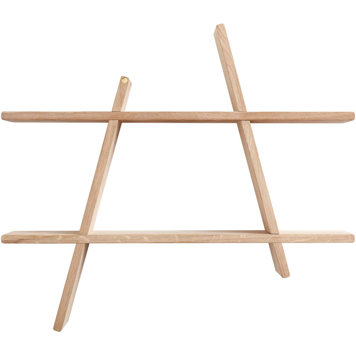 A-shelf hylde i massivt egetræ fra Andersen Furniture, størrelse Large, monteret på væg