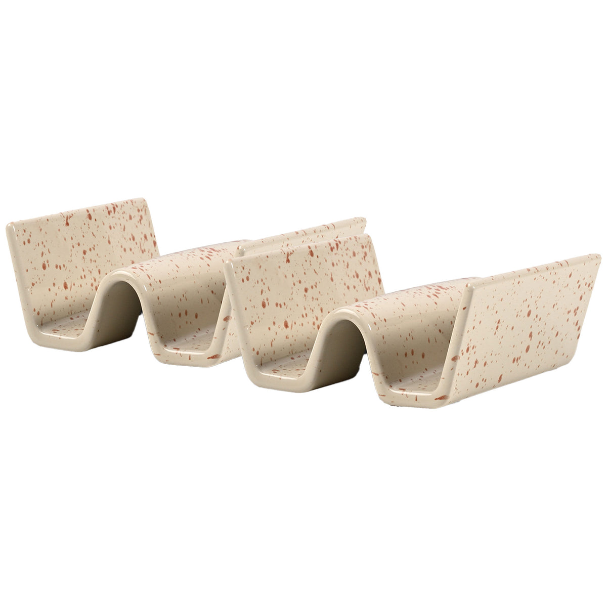 Sagaform Ditte tacoholder i beige og bordeaux, pakke med 2 stykker