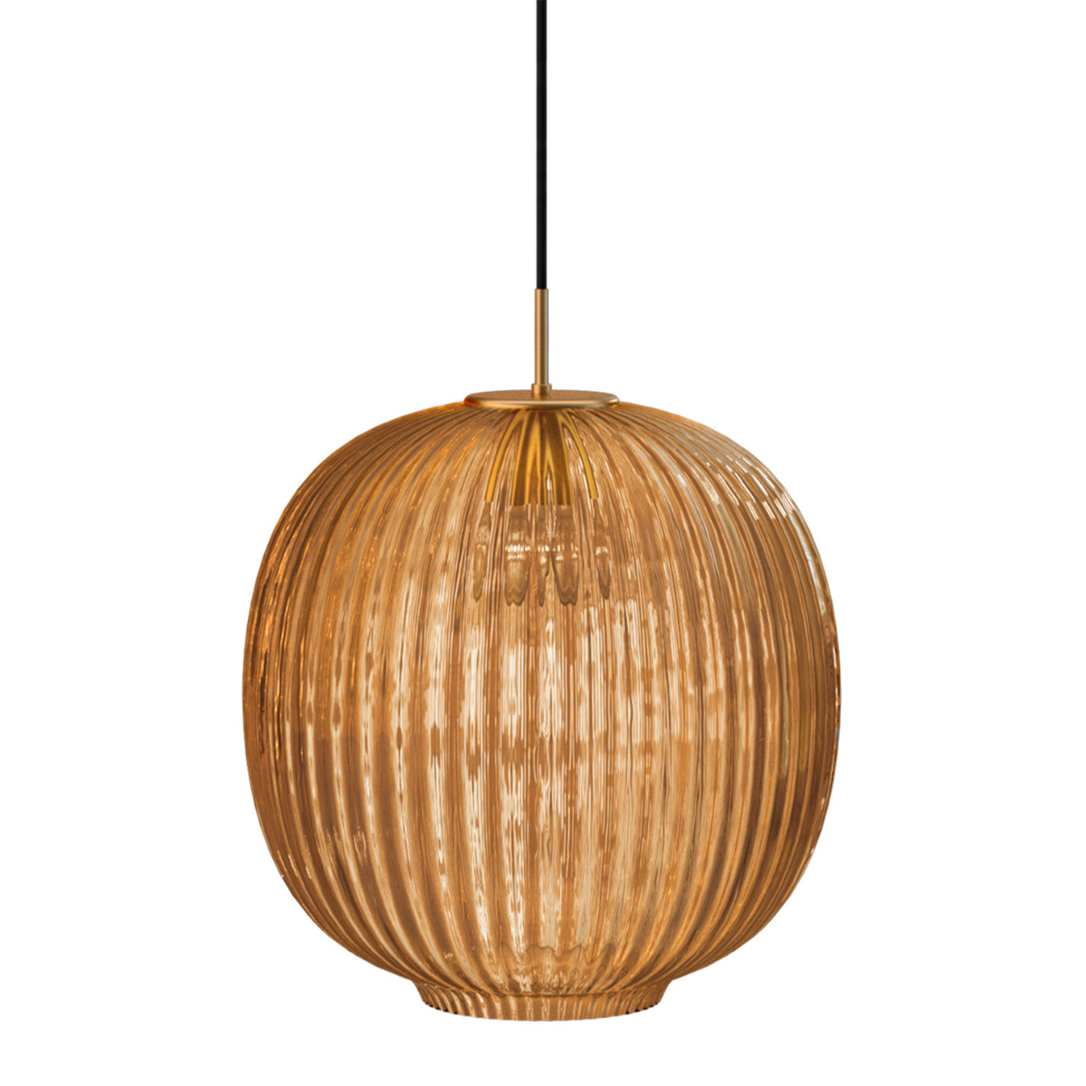 Edgeform Vibra loftlampe på 35 cm i ambrafarvet glas